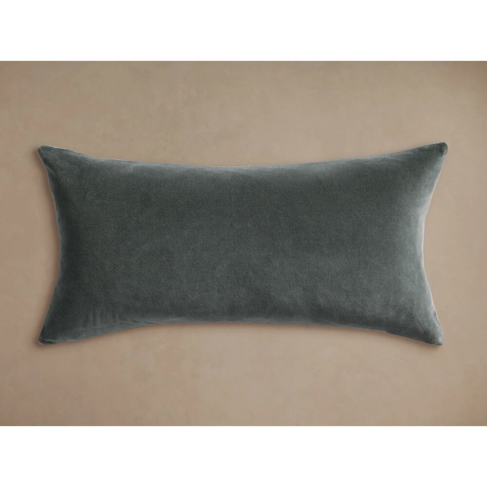 Arhaus Lumbar Pillow Suede Leather‎ and Linen Pillowcase Boho Modern Luxury